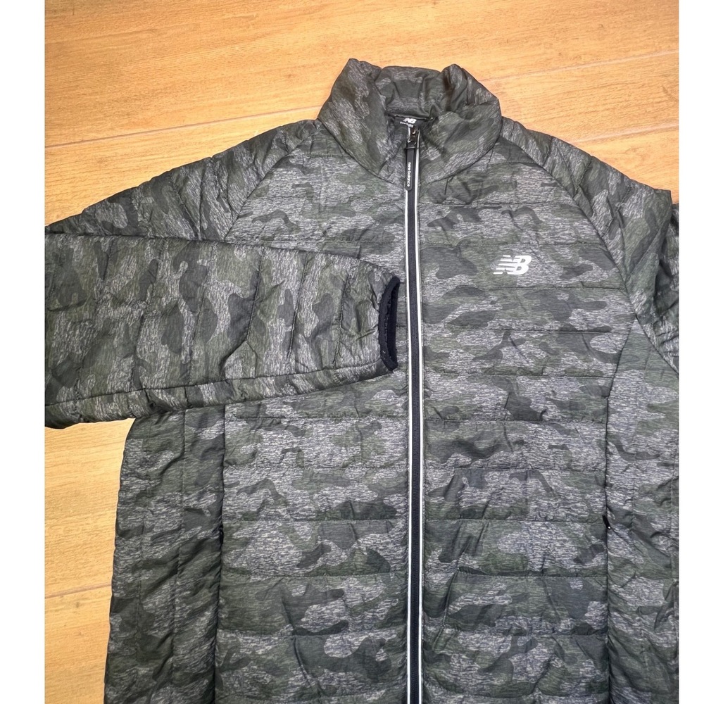 New Balance Camo Puffer Jacket Full Zip Insulated Warm Outerwear Size L